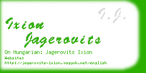 ixion jagerovits business card